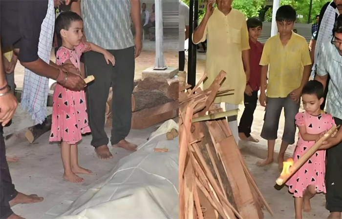 मेरठ में 4 साल की बेटी ने 74 साल के पिता को दी मुखाग्नि